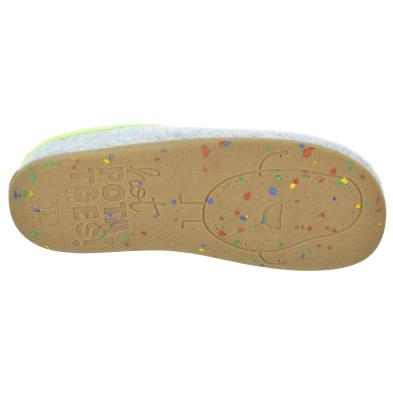 Raheny Hot Potatoes Zapatilla Casa Corte estampado de fieltro y planta afelpada. Plantilla extraíble 100% reciclado. Caucho.