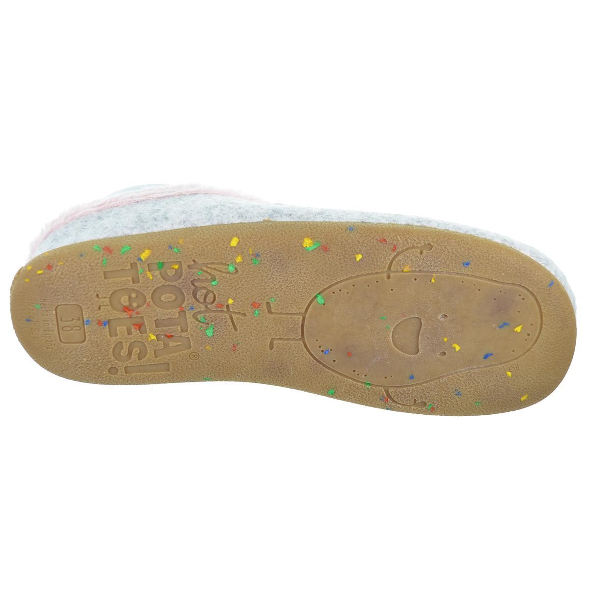 Berwang Hot Potatoes Zapatilla Casa Corte estampado de fieltro y planta afelpada. Plantilla extraíble 100% reciclado. Caucho.