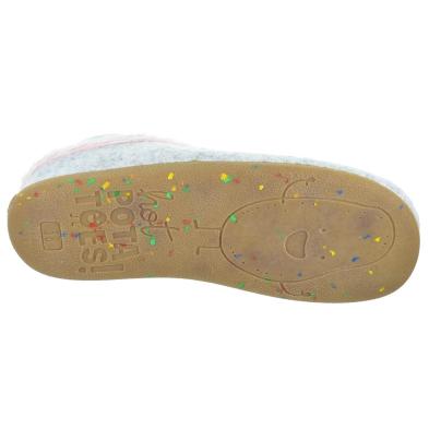 Berwang Hot Potatoes Zapatilla Casa Corte estampado de fieltro y planta afelpada. Plantilla extraíble 100% reciclado. Caucho.