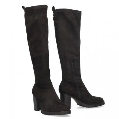 25244 D´Angela Bota  antelina con licra. Forro textil . Cremallera interior. Suela de caucho con tacón ancho de 7cm de altura.