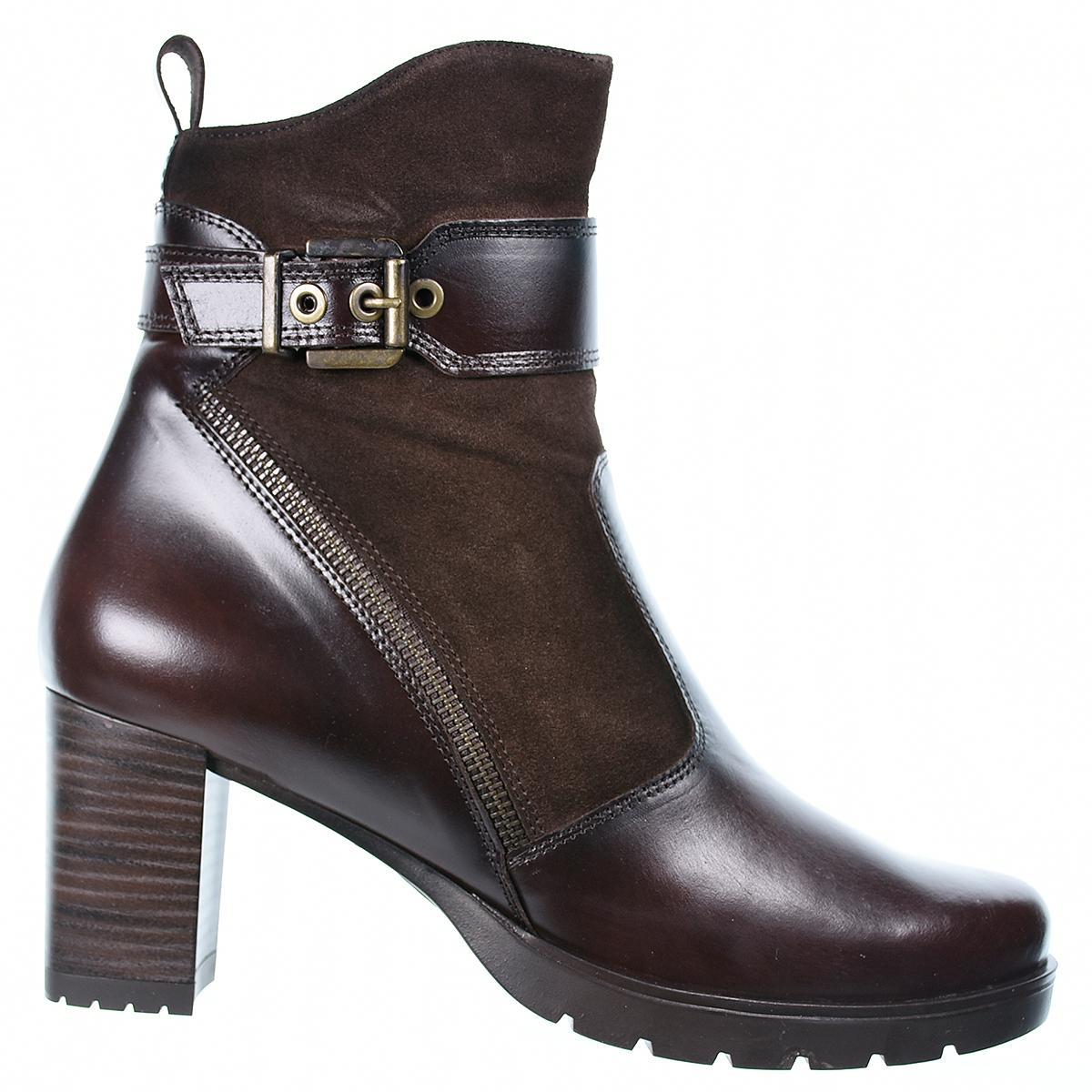 Leury20 Desireé Botín Piel serraje. Forro textil plantilla acolchada. Cremallera. Suela antideslizante. Tacón grueso de 7cm.