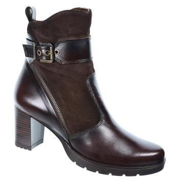 Leury20 Desireé Botín Piel serraje. Forro textil plantilla acolchada. Cremallera. Suela antideslizante. Tacón grueso de 7cm. 2