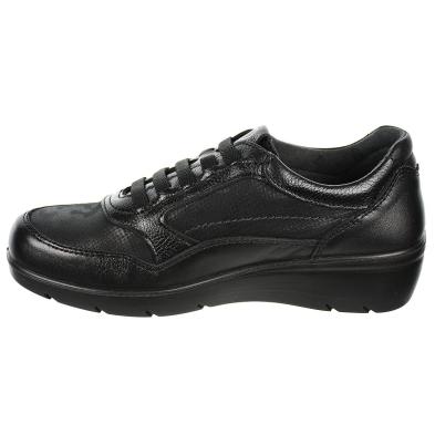 26807 Laura Azaña Zapato Confort Piel y textil. Forro y plantilla anti bacterias. Elásticos en empeine. Piso  poliuretano cuña