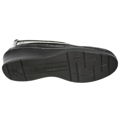 21853 Laura Azaña Zapato Confort Piel estilo salón. Con elástico. Forro y plantilla textil anti bacterias. Piso poliuretano cuña