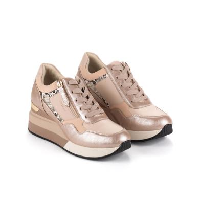 Aule Yumas Zapato Casual sintético. Forro textil. Cremallera y cordones. Plantilla confort. Cuña y plataforma Antideslizante