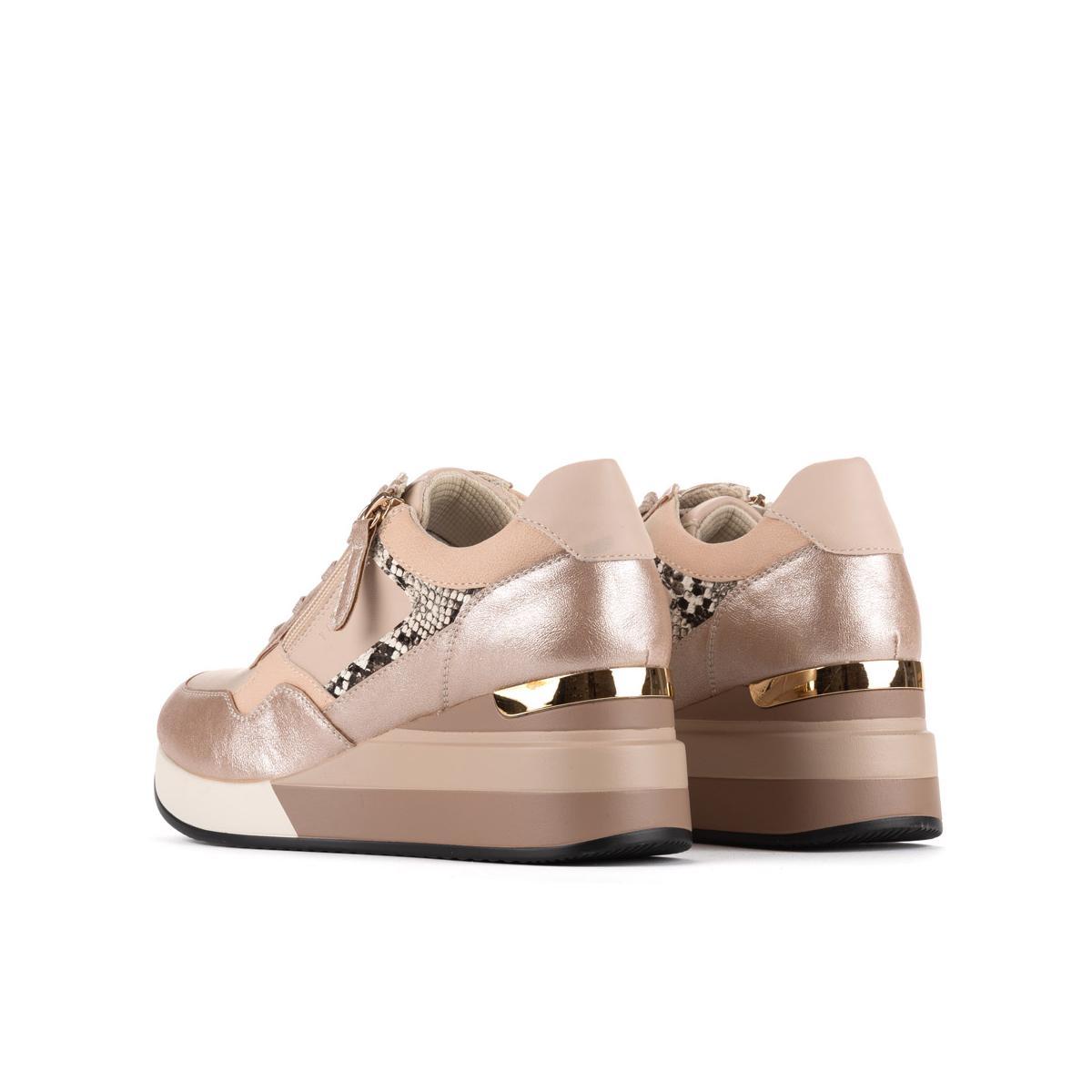 Aule Yumas Zapato Casual sintético. Forro textil. Cremallera y cordones. Plantilla confort. Cuña y plataforma Antideslizante