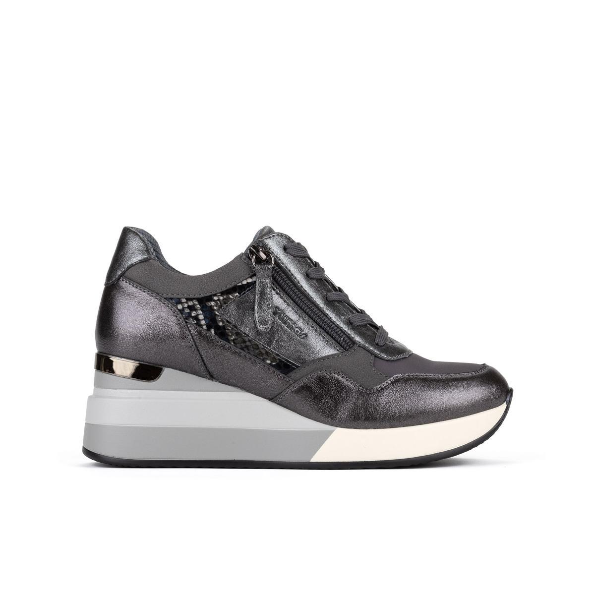 Aule Yumas Zapato Casual sintético. Forro textil. Cremallera y cordones. Plantilla confort. Cuña y plataforma Antideslizante