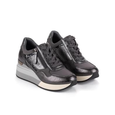 Aule Yumas Zapato Casual sintético. Forro textil. Cremallera y cordones. Plantilla confort. Cuña y plataforma Antideslizante