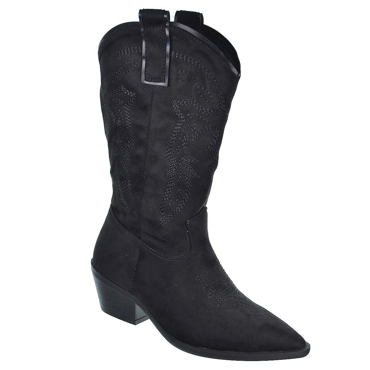 25239 D´Angela Bota cowboy de ante sintético. Forro y plantilla textil acolchado, con cremallera. tacón ancho de 5cm de altura.