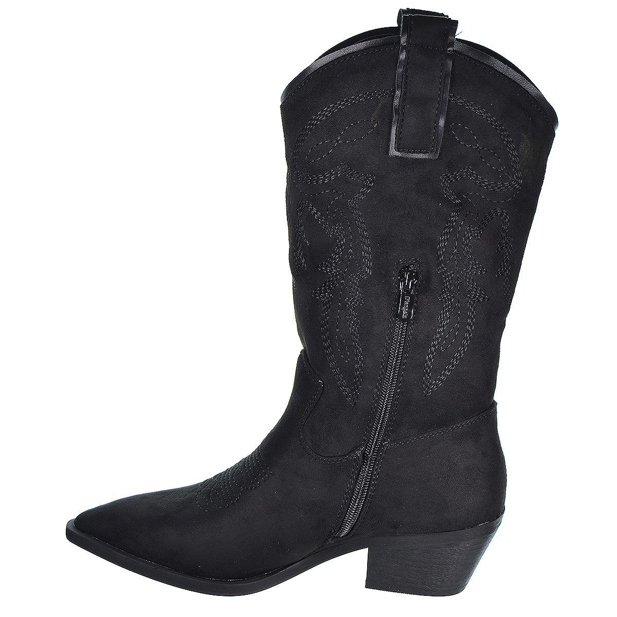 25239 D´Angela Bota cowboy de ante sintético. Forro y plantilla textil acolchado, con cremallera. tacón ancho de 5cm de altura.