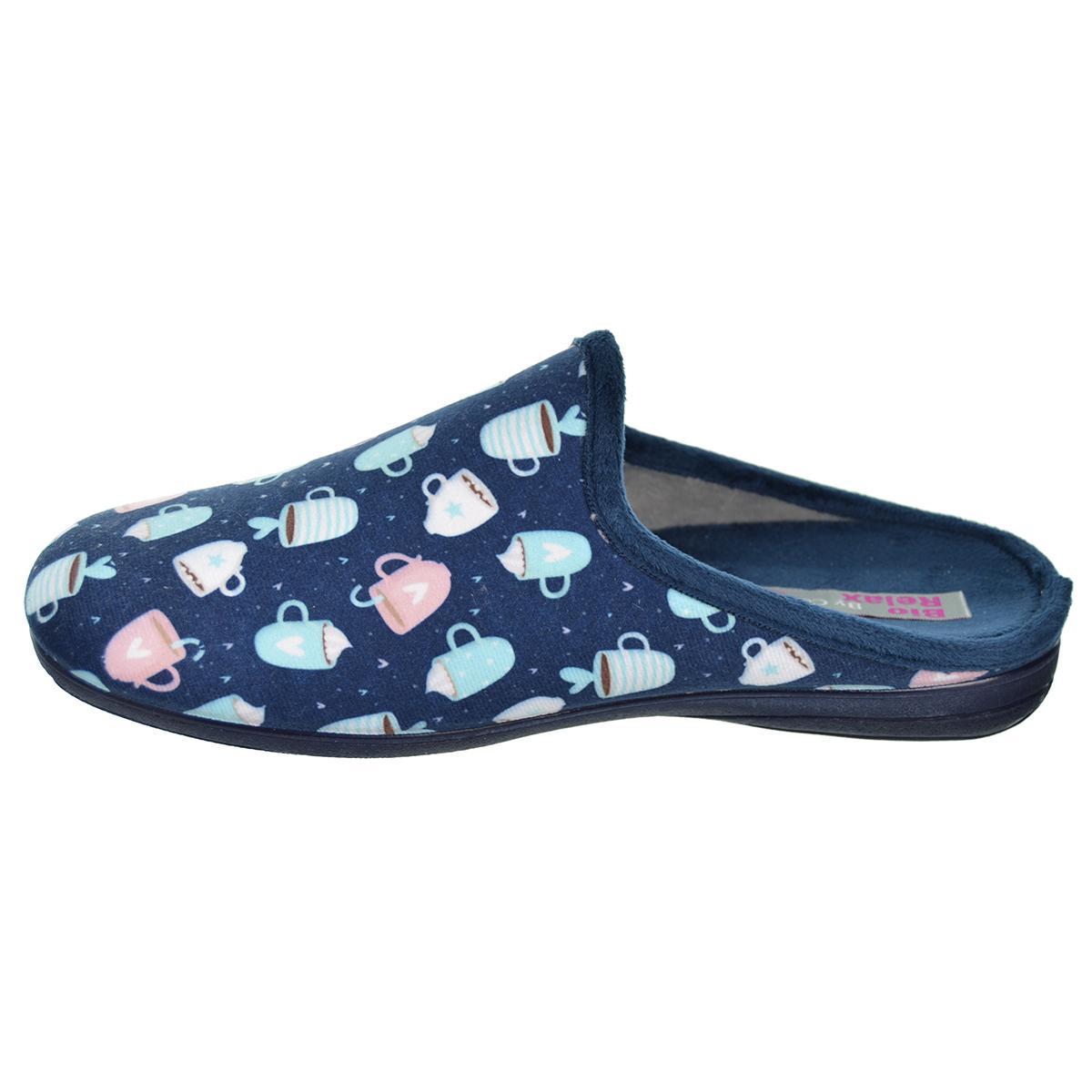 13213 Biorelax Zapatilla Casa. Destalonada en textil. Plantilla extraíble acolchada. Máximo confort. Suela goma antideslizante