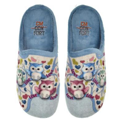 20186 Cmconfort Zapatilla estar por casa destalonada. Textil  plantilla acolchada. Suela  goma antideslizante, ligero y flexible