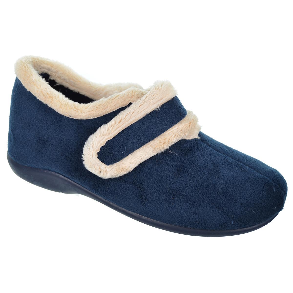 30559 Cmconfort Zapatilla Casa. Textil muy suave con velcro ajustable y plantilla acolchada. antideslizante.