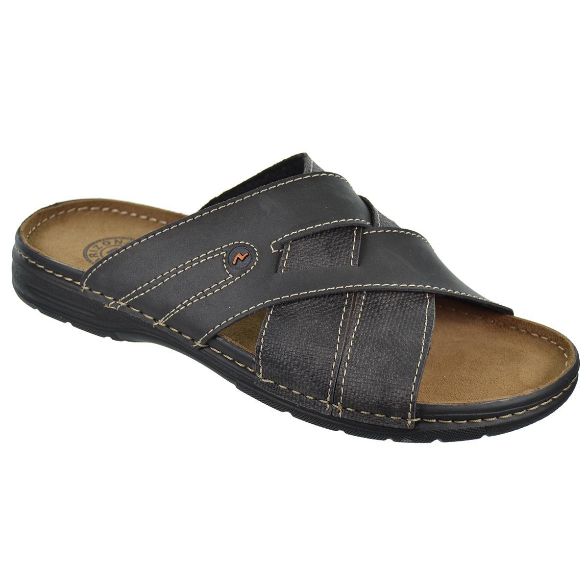 Arizona 634 Sandalia Zueco Acolchada Tiras Cruzadas Hombre en sintético y plantilla en piel acolchada. Piso de caucho.