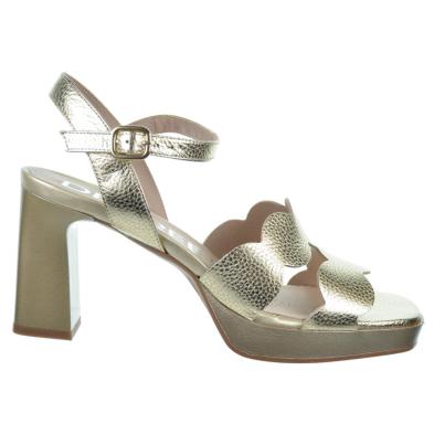 Desiree Judit7 Sandalia Piel Metalizada Plataforma y Tacón Mujer