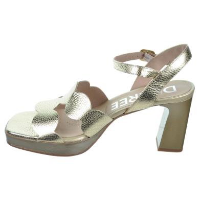 Desiree Judit7 Sandalia Piel Metalizada Plataforma y Tacón Mujer
