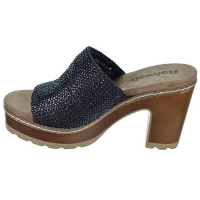 Refresh 171803 Sandalia Textil Rafia Vegano Tacón Plataforma Mujer antideslizante