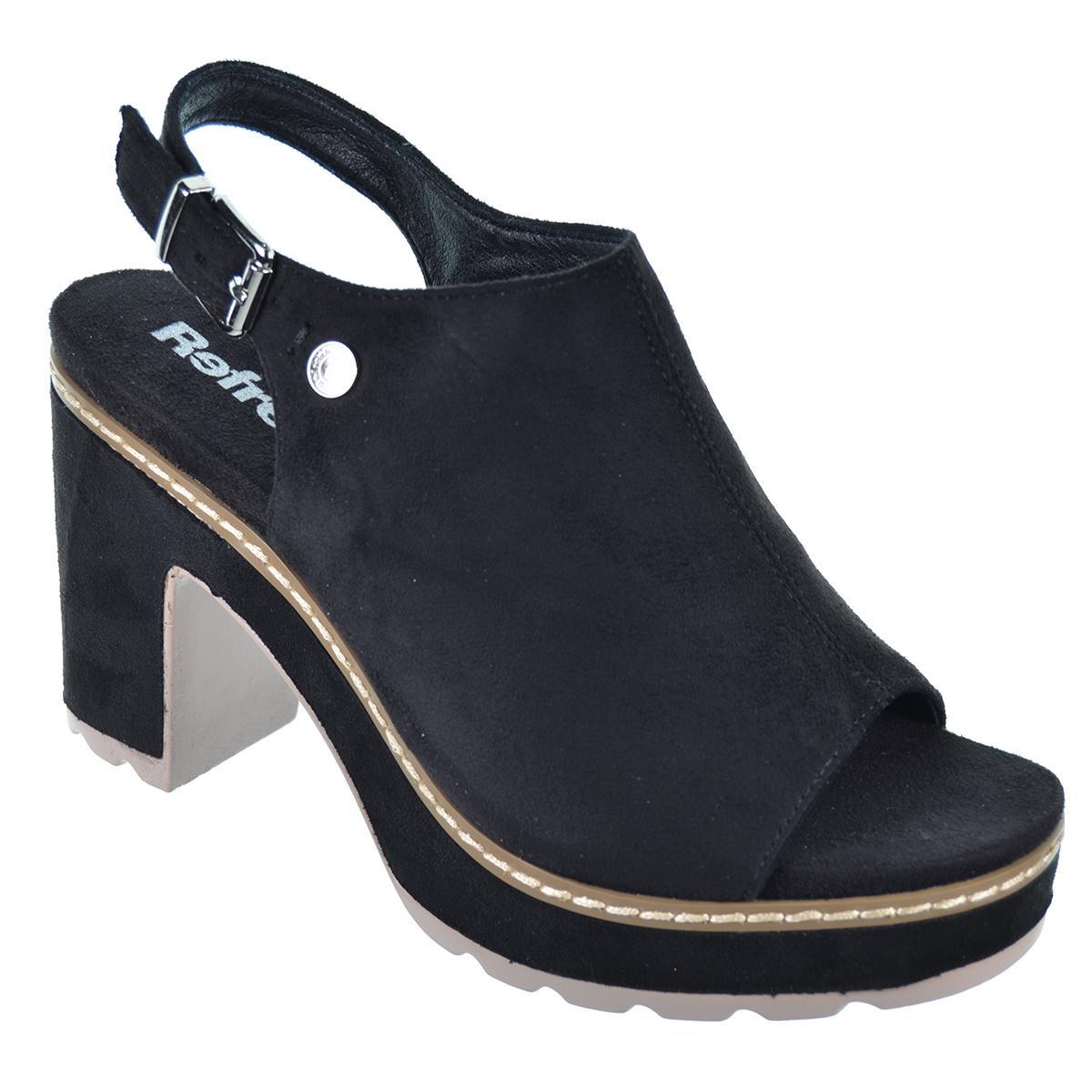 refresh 171874 sandalia antelina vegana tacon plataforma mujer antideslizante