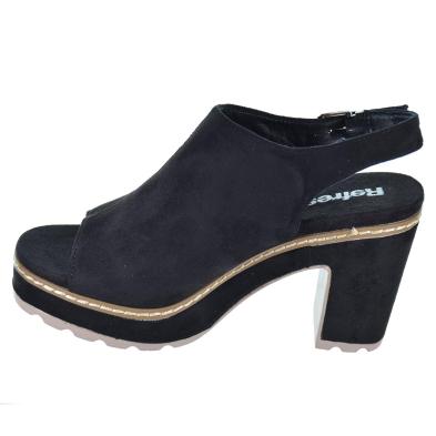 refresh 171874 sandalia antelina vegana tacon plataforma mujer antideslizante