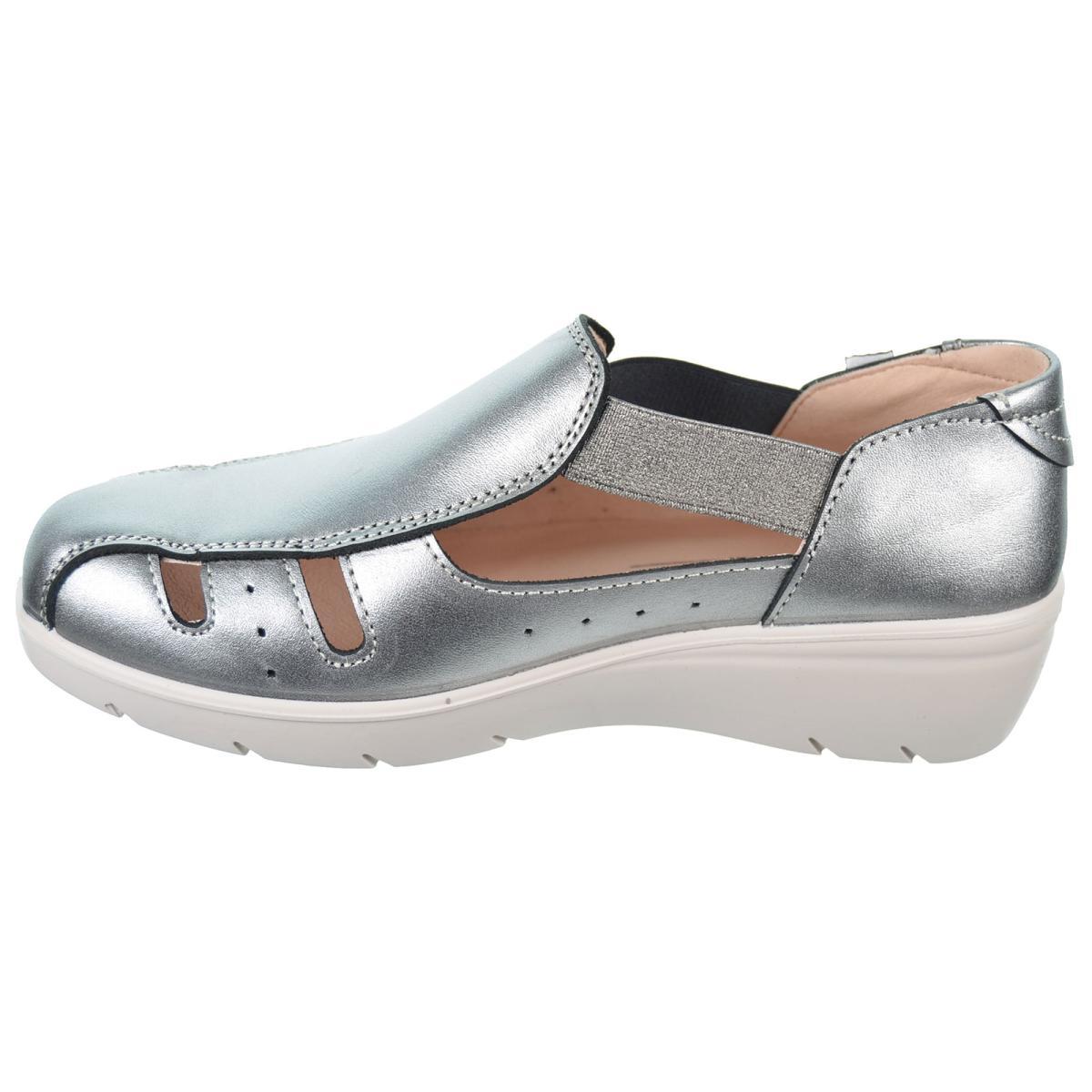 Laura Azaña 26819 Sandalia Cuña Confort Piel metalizada Mujer