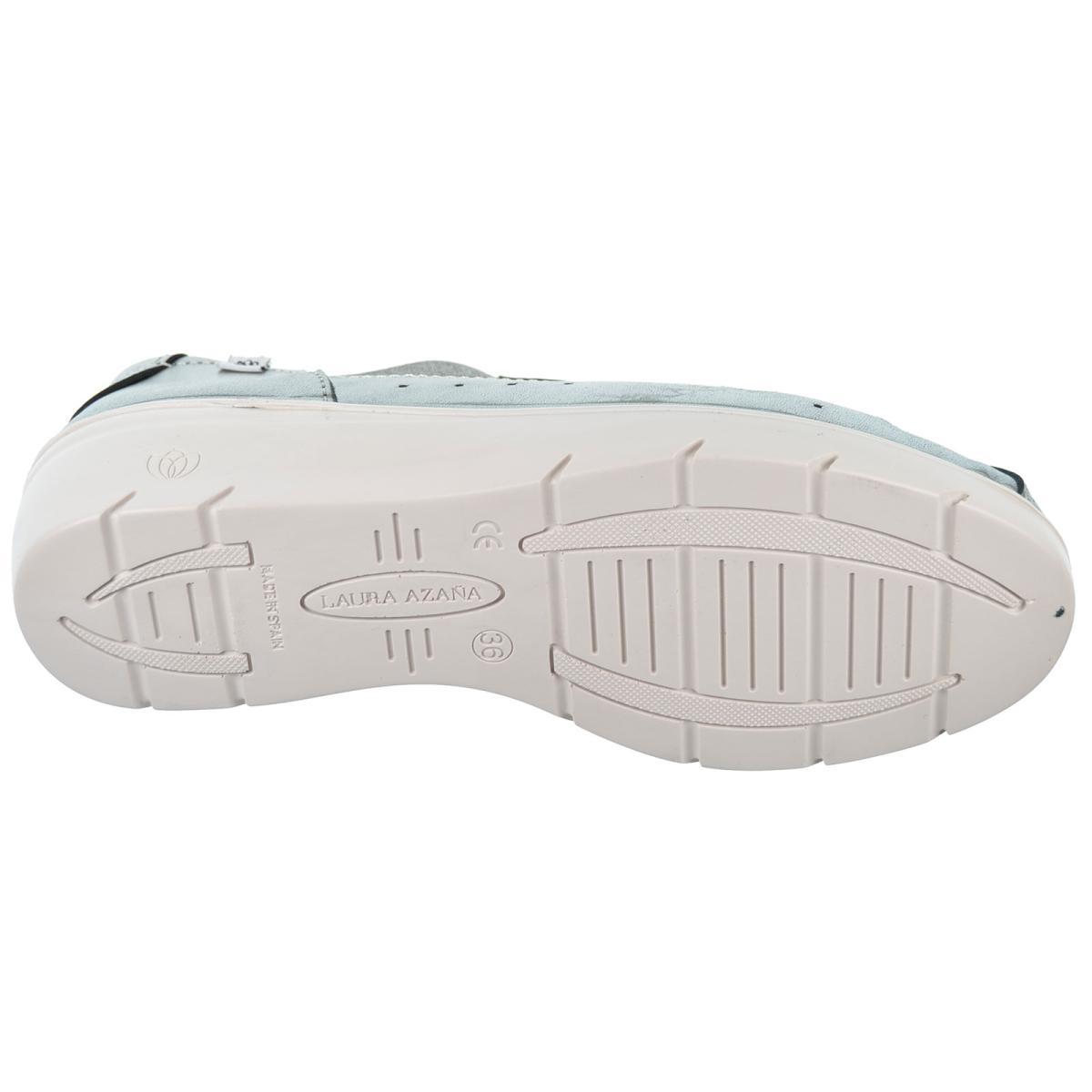 Laura Azaña 26819 Sandalia Cuña Confort Piel metalizada Mujer