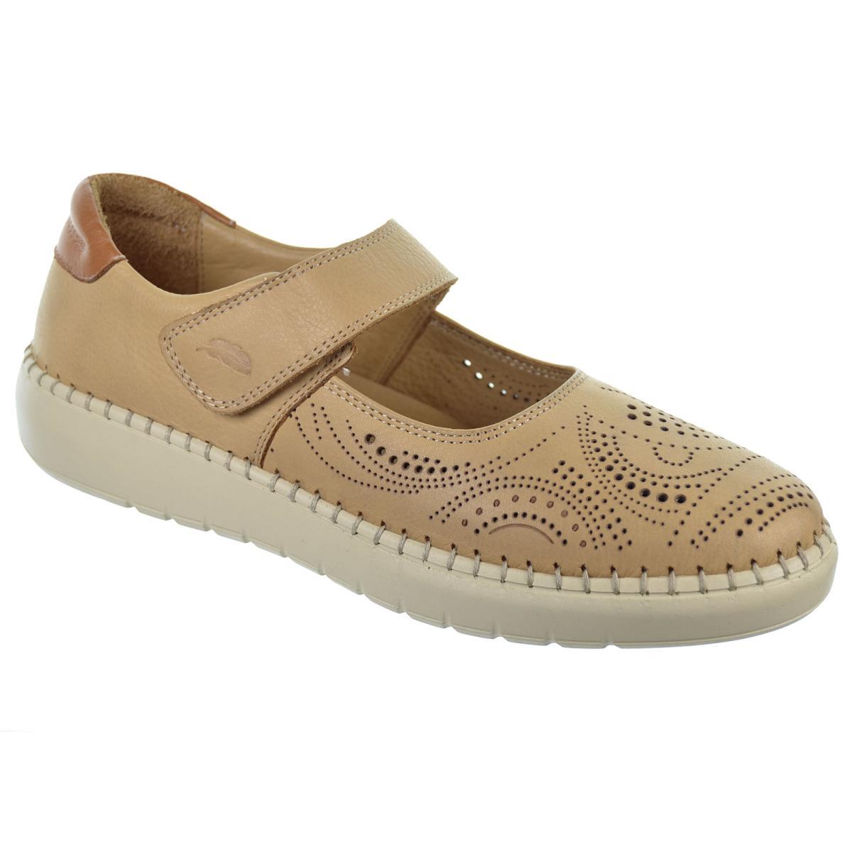 30S Treintas L1004 Zapato Piel Confort Velcro y plantilla extraíble Mujer