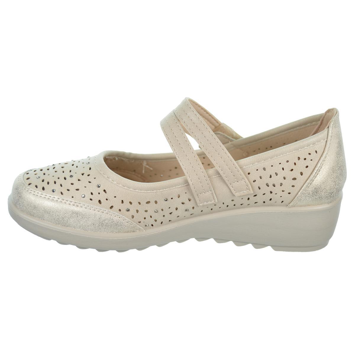 Amarpies 26432 Zapato Merceditas Confort Velcro y Cuña Mujer