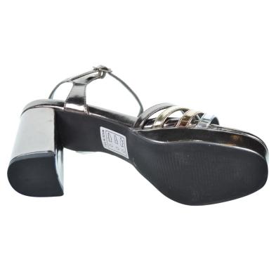 D´angela 26212 Sandalia Fiesta Metalizada Tacón Antideslizante Mujer