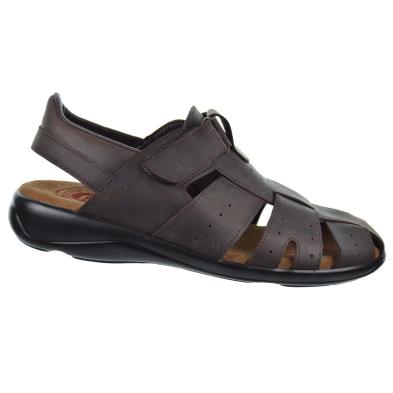 Duendy 23 Sandalia Piel Velcro Pies Delicados Hombre Antideslizante