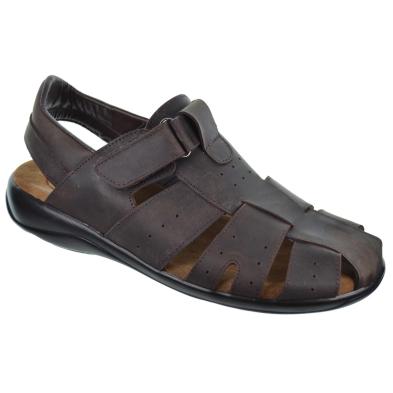 Duendy 23 Sandalia Piel Velcro Pies Delicados Hombre Antideslizante
