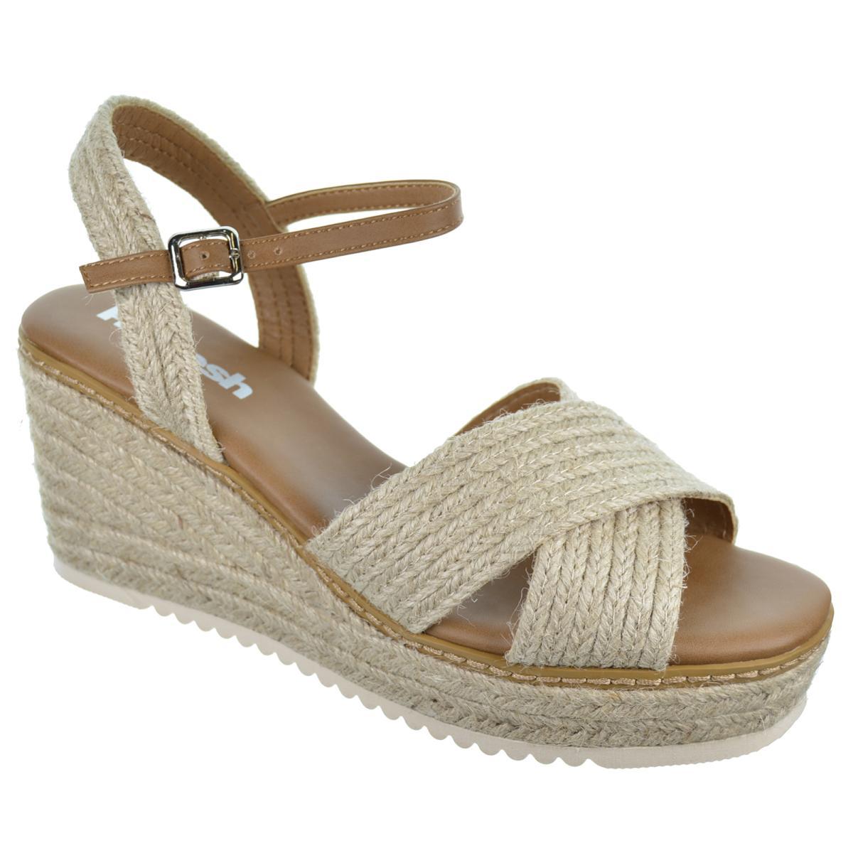 Refresh 171543 Sandalia Textil Cuña 8Cm Antideslizante Mujer