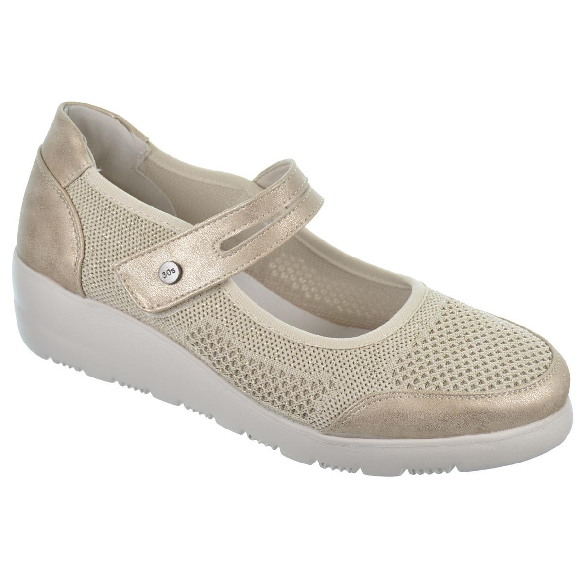 30s Treintas L4151 Zapato Confort Elástico Cuña Mujer