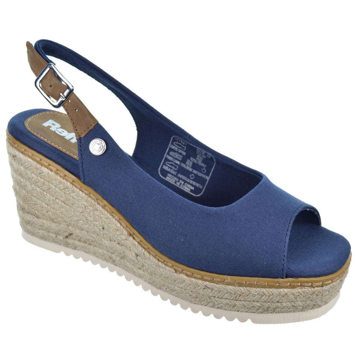 Refresh 171541 Sandalia Textil Cuña 8 cm antideslizante Yute Mujer