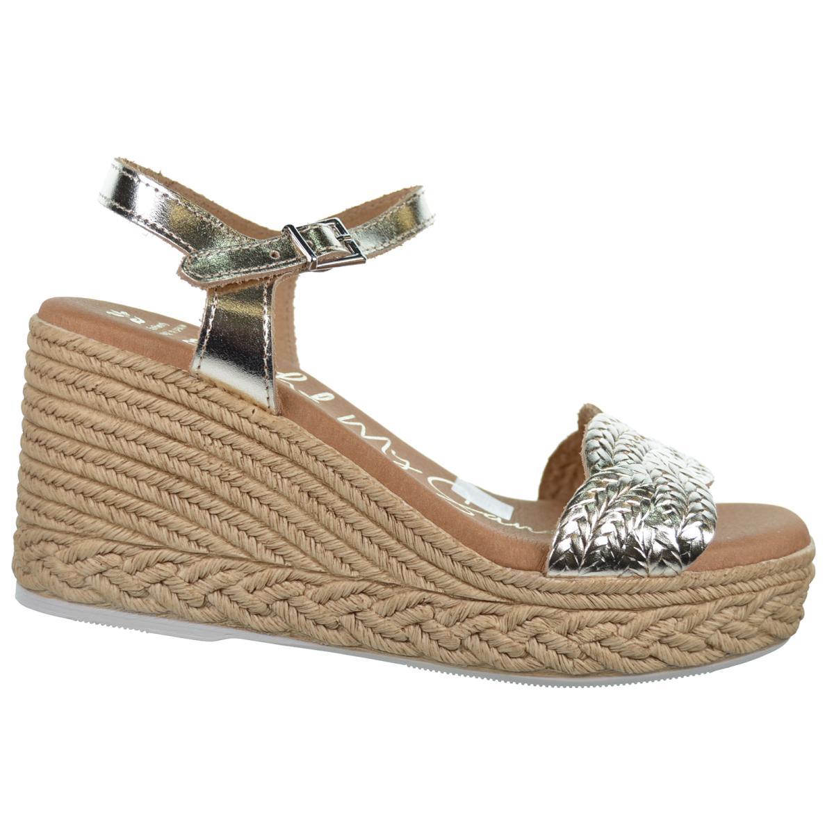 Oh My Sandals 5461 Sandalia Piel Metalizada Mujer Plataforma