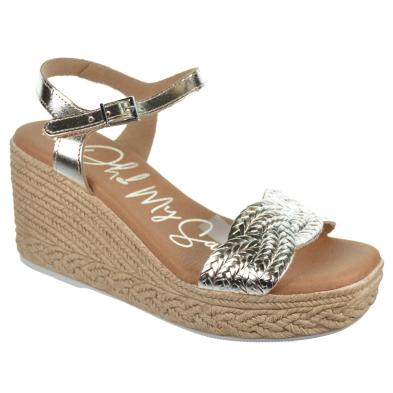 Oh My Sandals 5461 Sandalia Piel Metalizada Mujer Plataforma