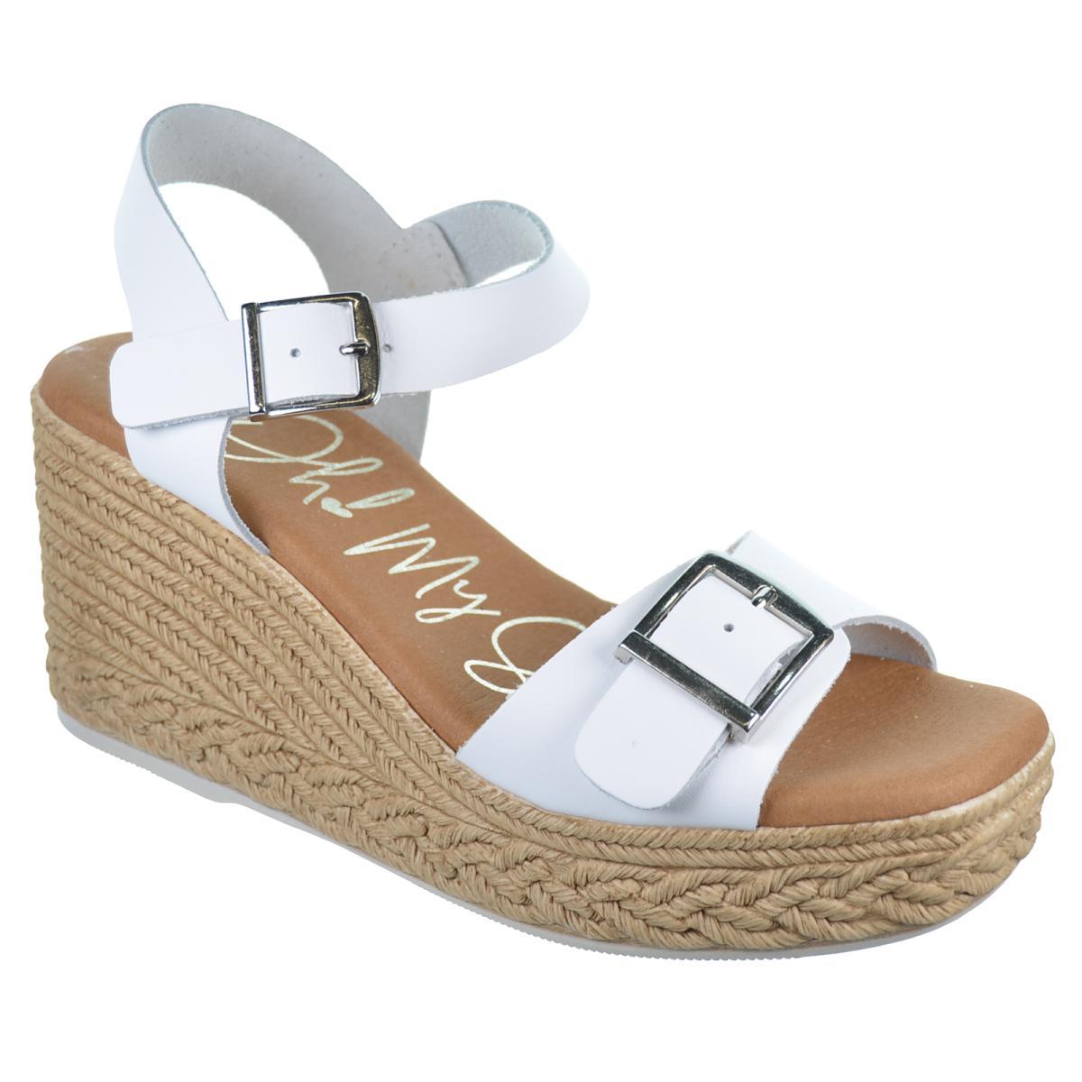 Oh My Sandals 5459 Sandalia Piel Cuña Plataforma Mujer Hebilla