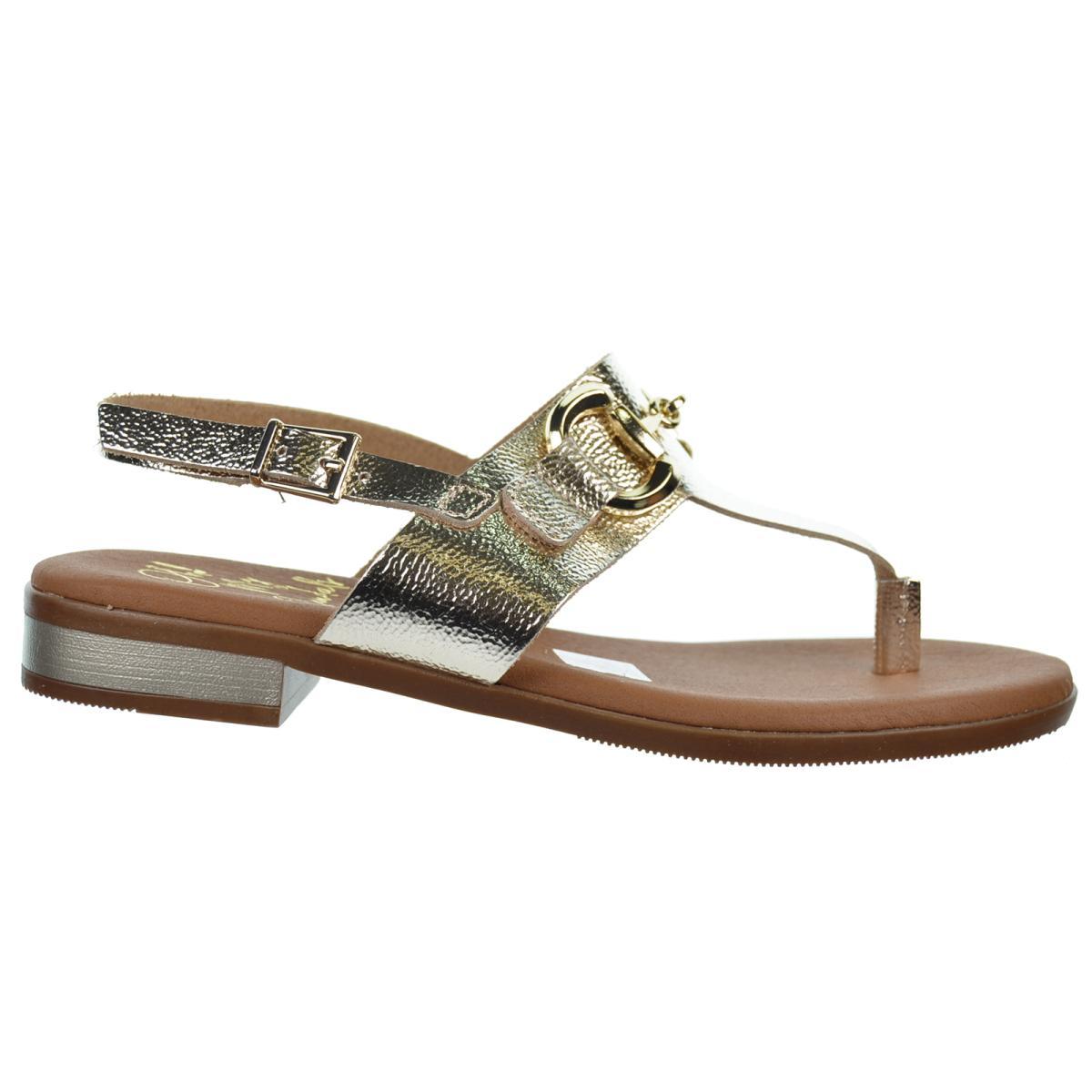 Oh My Sandals 5334 Sandalia Esclava en Piel Metalizada Mujer