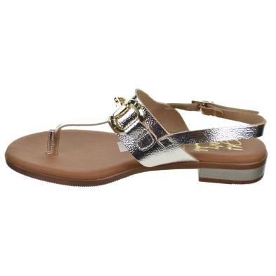 Oh My Sandals 5334 Sandalia Esclava en Piel Metalizada Mujer