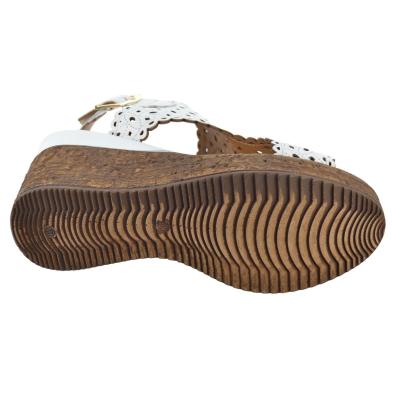 Top3 24488 Sandalia Piel Acolchada Mujer Cuña y Plataforma