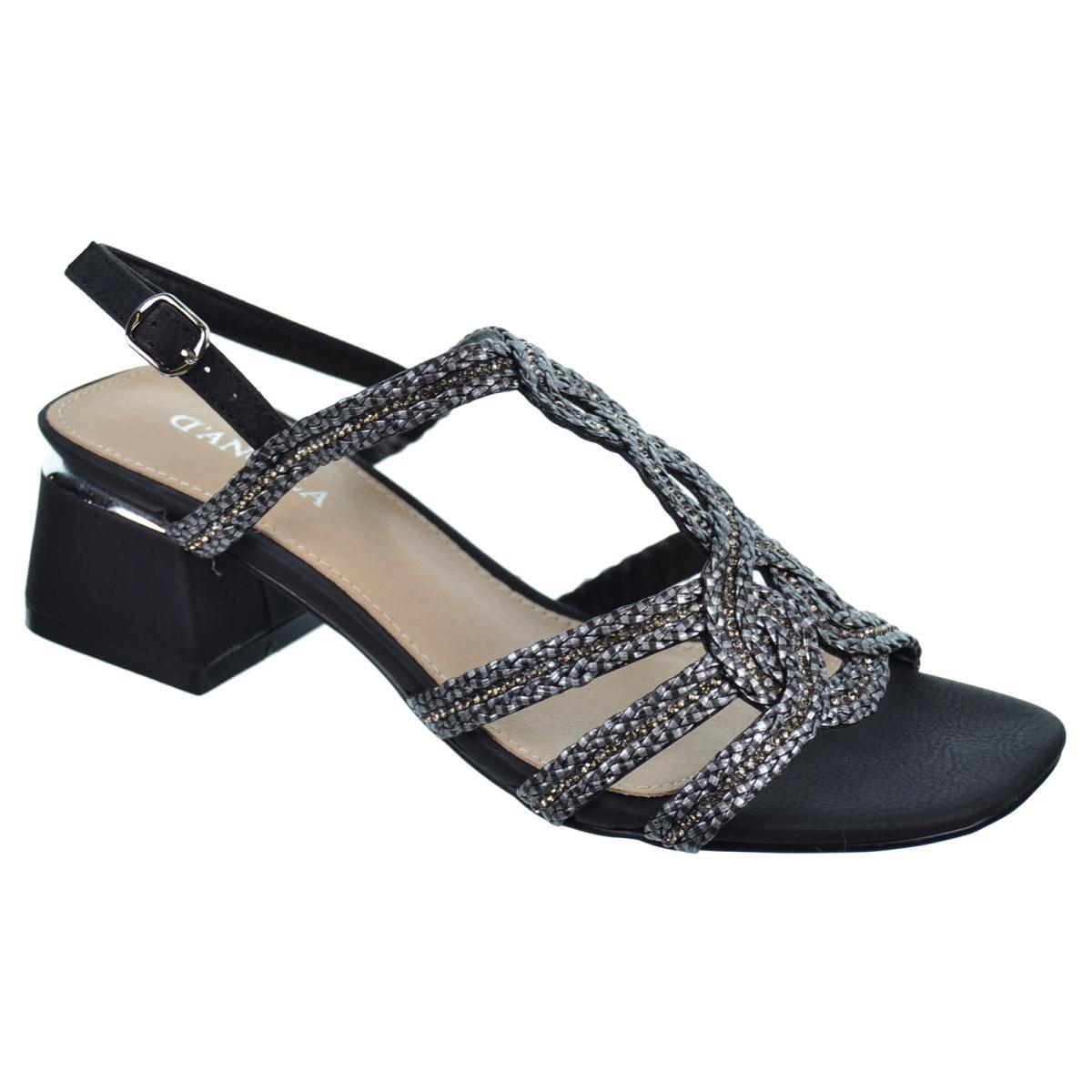 D´Angela 26120 Sandalia Fantasia Confort Hebilla Tacón Mujer