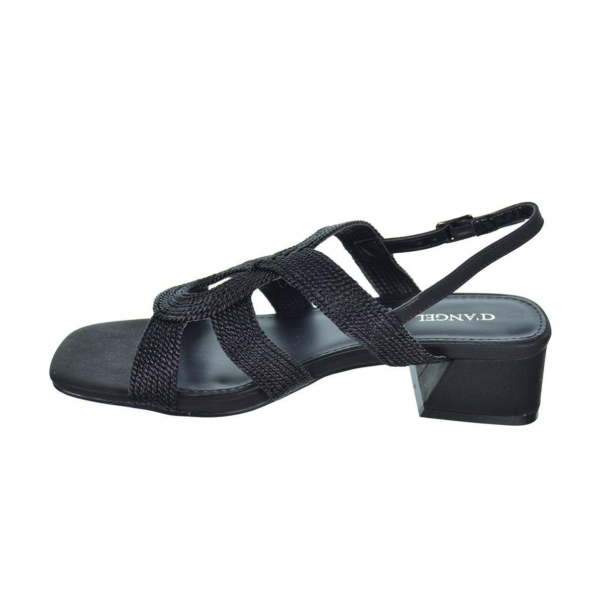 D´Angela 26134 Sandalia Trenzada Hebilla Tacón Mujer Fiesta