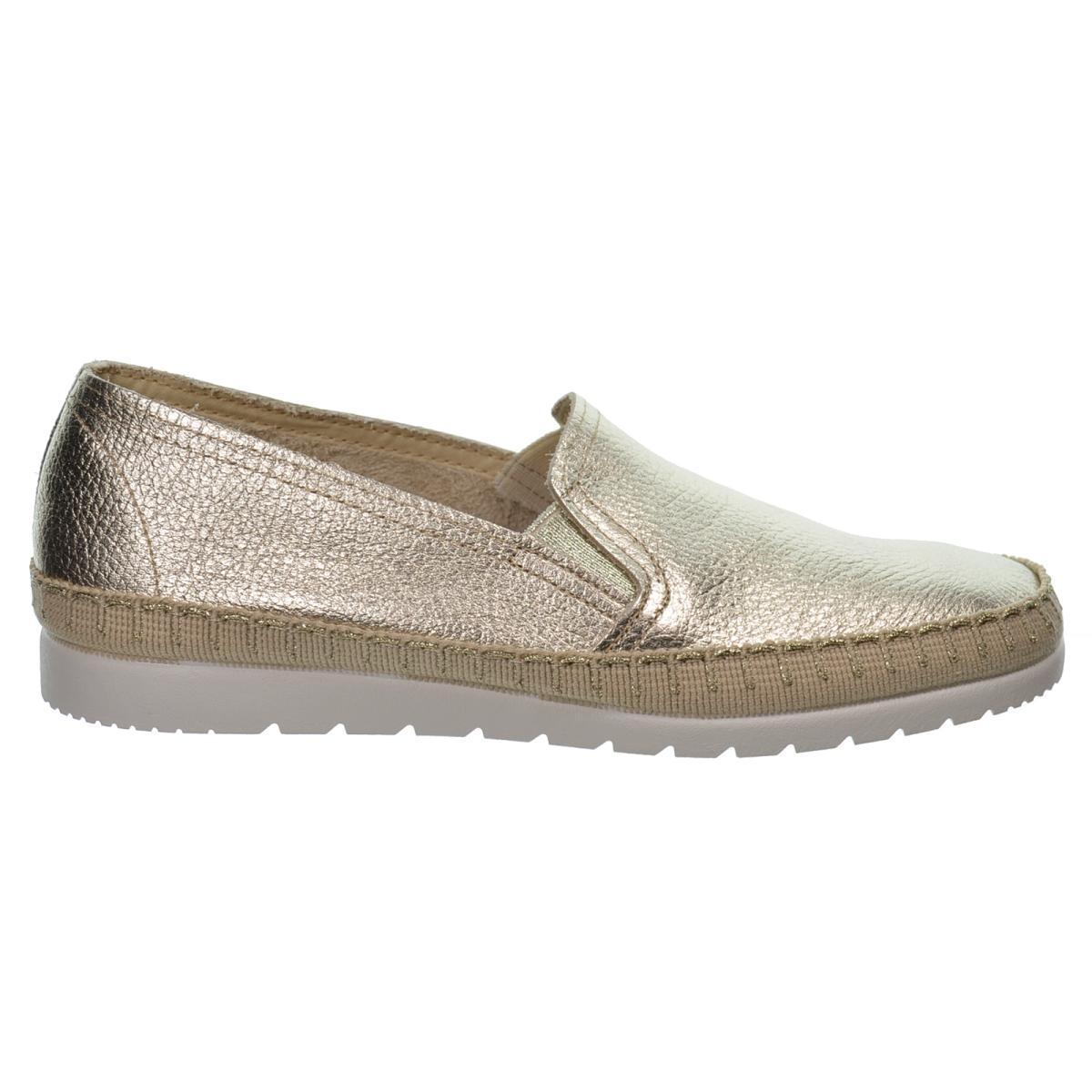 Mediterranea 40078 Zapato Confort Piel Metalizada Mujer