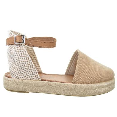 20167  Mediterranea Alpargata textil Cierre en pulsera con hebilla. Plantilla acolchada. Piso de yute. Antideslizante.