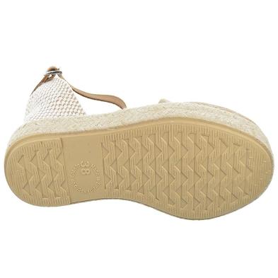 20167  Mediterranea Alpargata textil Cierre en pulsera con hebilla. Plantilla acolchada. Piso de yute. Antideslizante.