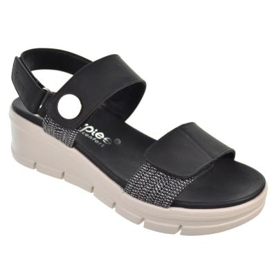 Amarpies 23505 Sandalia Velcro Confort Cuña Plataforma Mujer