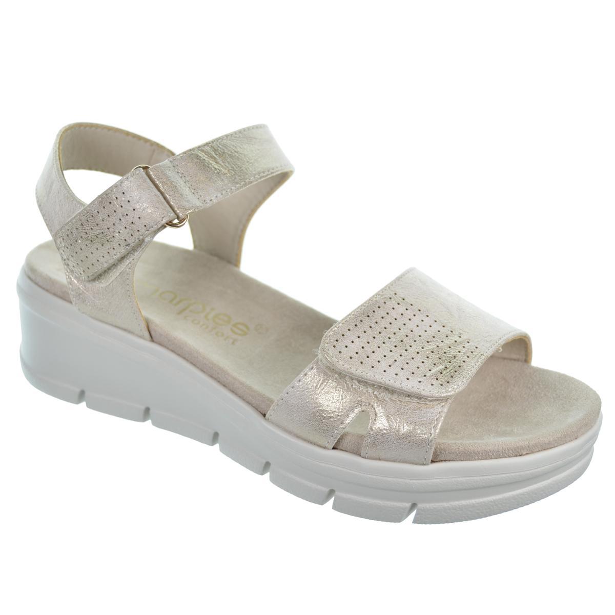 Amarpies 26553 Sandalia Confort Velcro Plataforma Cuña Mujer