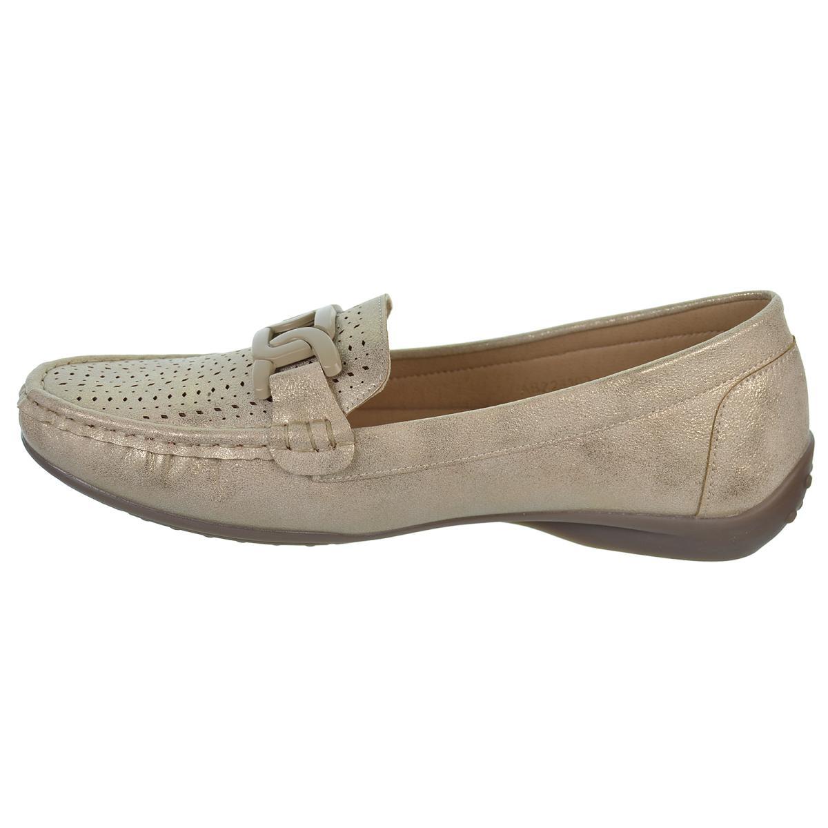 Amarpies 26392 Zapato Mocasín Metalizado Confort Mujer