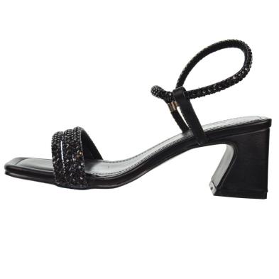Isteria 24033 Sandalia Tiras Brillantes Tacón Ancho Mujer