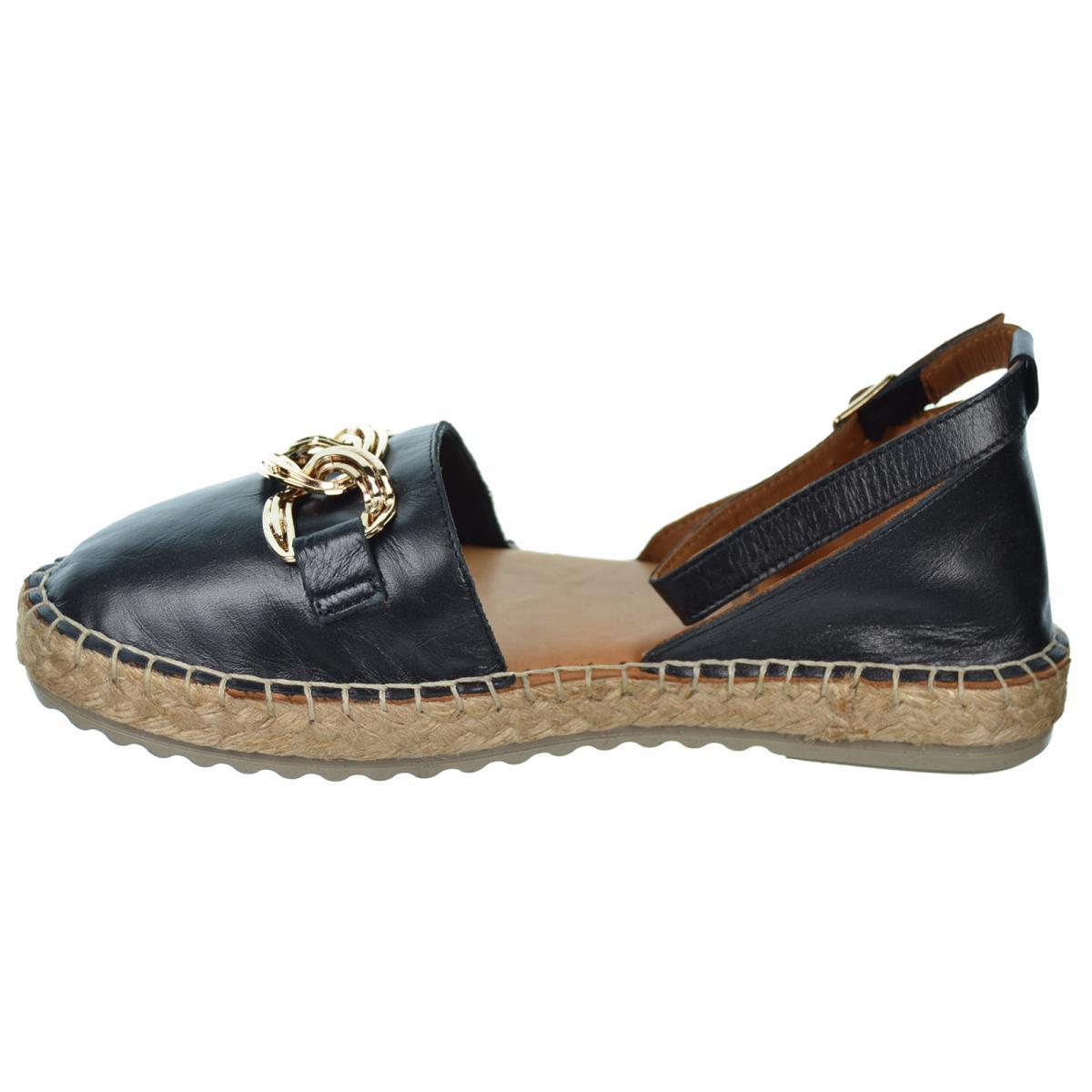 Top3 24510 Alpargata Piel y Yute Confort Hebilla Mujer