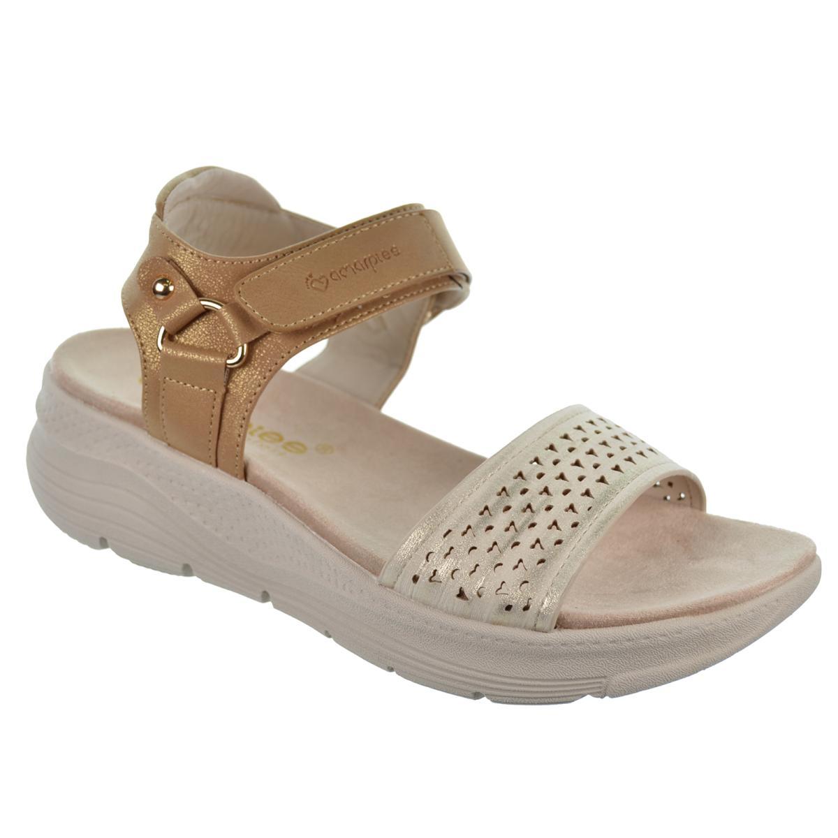 Amarpies 26559 Sandalia Confort Plataforma Mujer velcro y hebilla Amarpies 26559 Sandalia Confort Plataforma Mujer velcro y hebilla